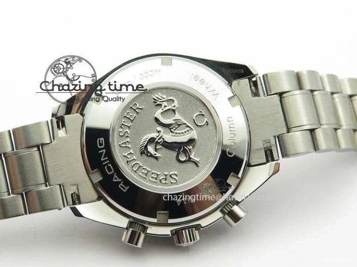 0228 Cozy Speedmaster Racing 40mm SS Black Dial On SS Bracelet A7750 ( Free Rubber Strap ) 8252